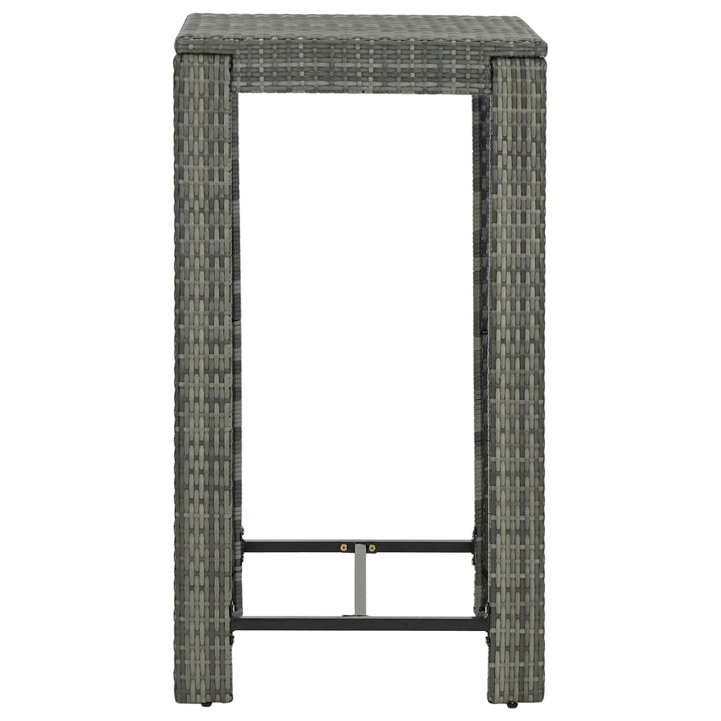 vidaXL Bar Table Outdoor Pub Table for Balcony Porch Garden Deck PE Rattan-41