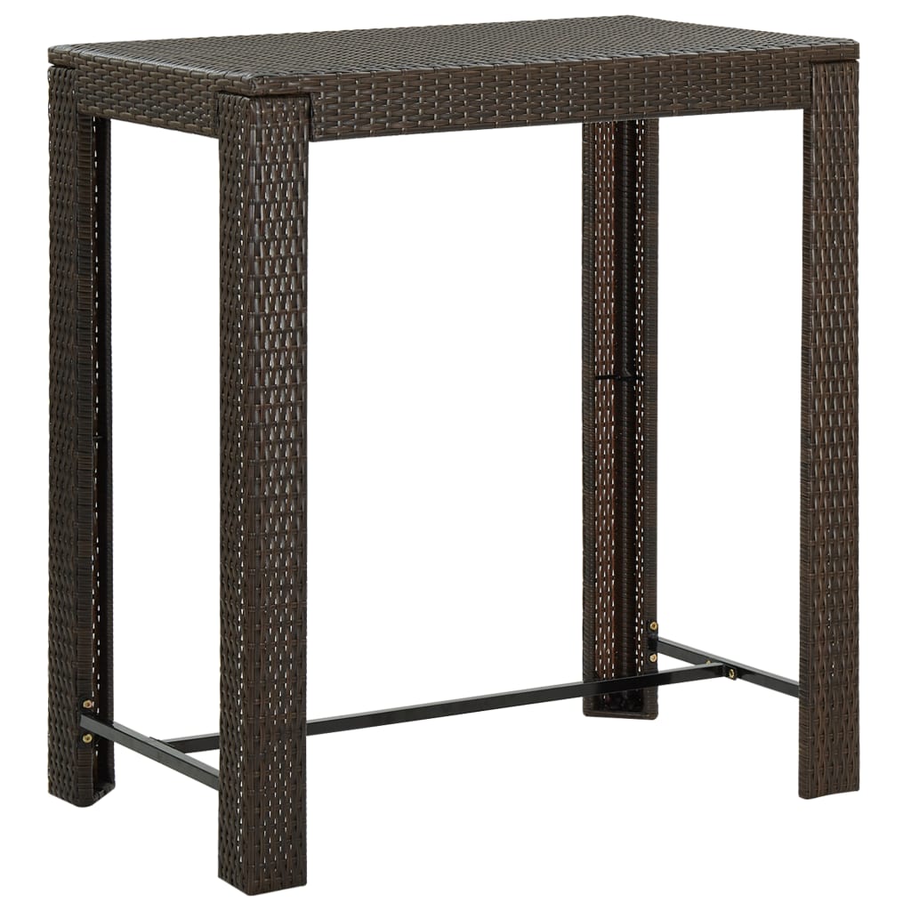 vidaXL Bar Table Outdoor Pub Table for Balcony Porch Garden Deck PE Rattan-45