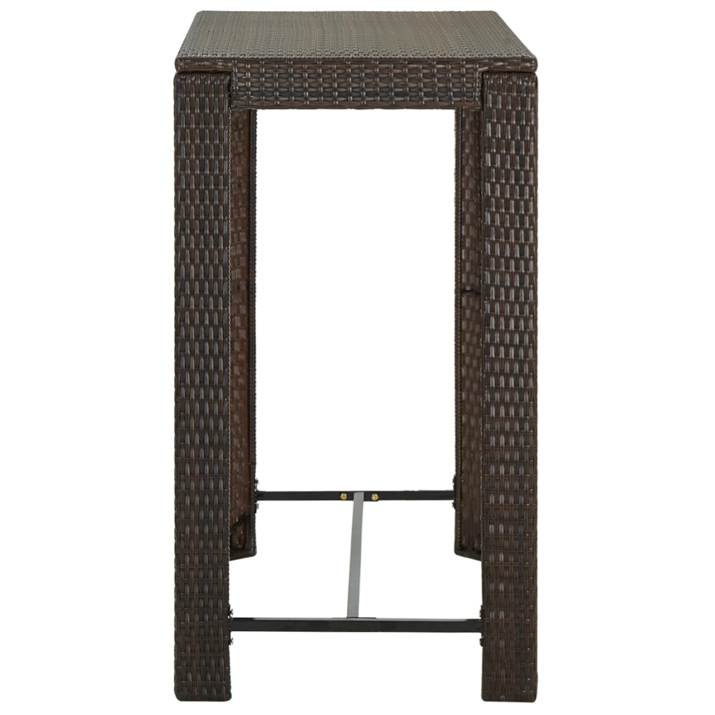 vidaXL Bar Table Outdoor Pub Table for Balcony Porch Garden Deck PE Rattan-7