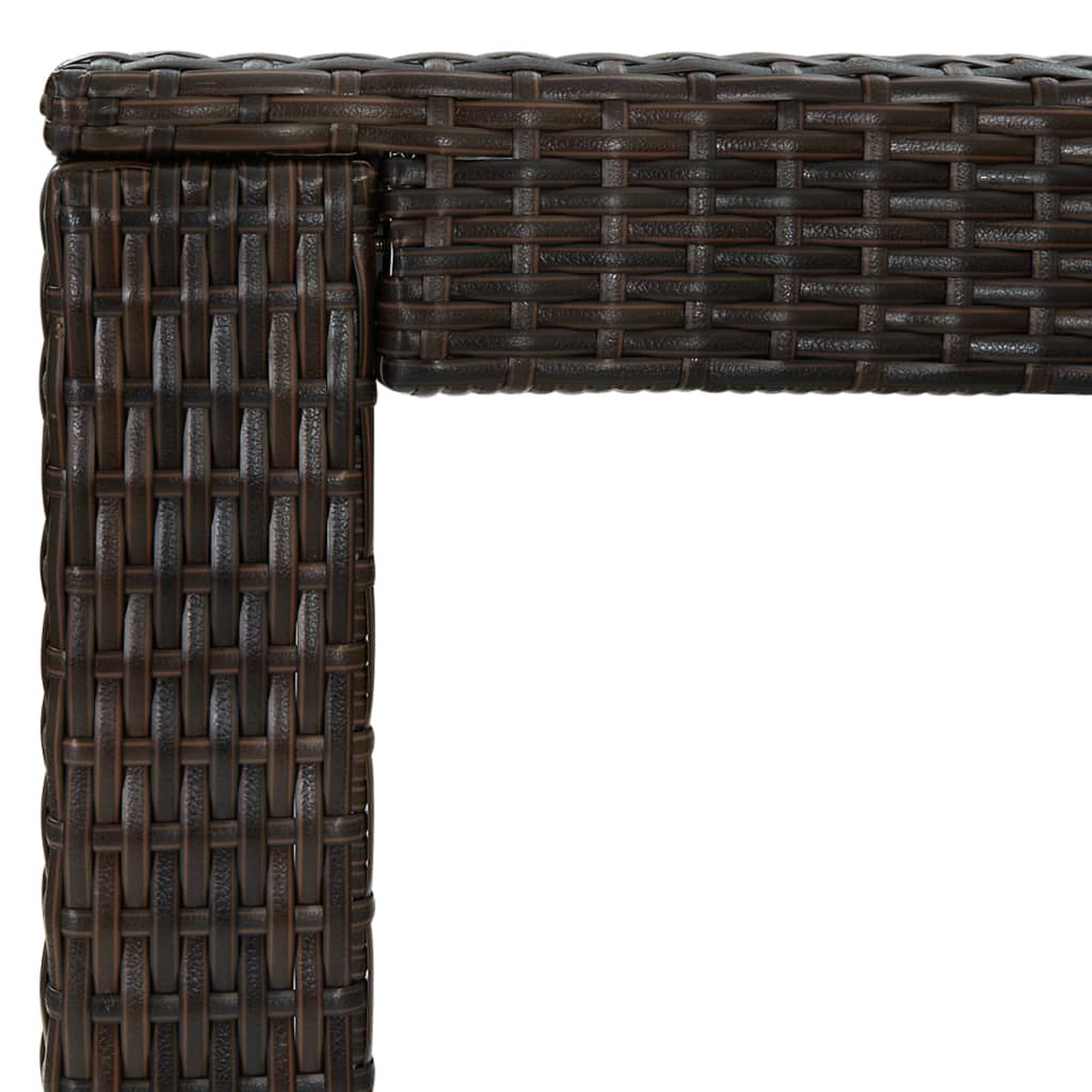 vidaXL Bar Table Outdoor Pub Table for Balcony Porch Garden Deck PE Rattan-23