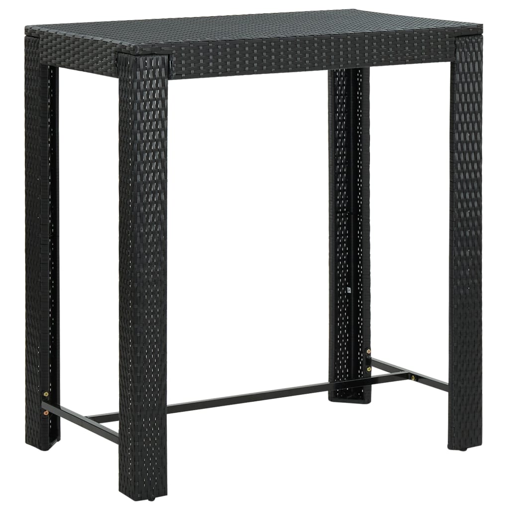 vidaXL Bar Table Outdoor Pub Table for Balcony Porch Garden Deck PE Rattan-12