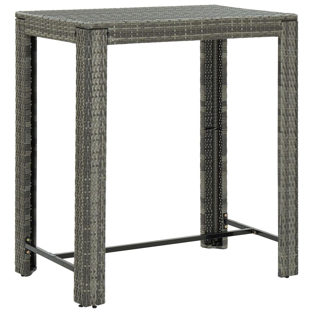 vidaXL Bar Table Outdoor Pub Table for Balcony Porch Garden Deck PE Rattan-27