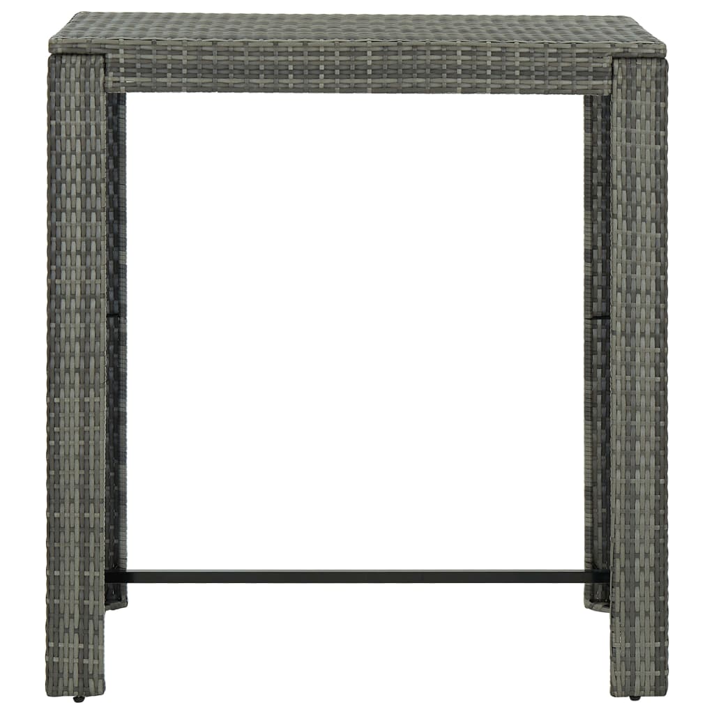 vidaXL Bar Table Outdoor Pub Table for Balcony Porch Garden Deck PE Rattan-31