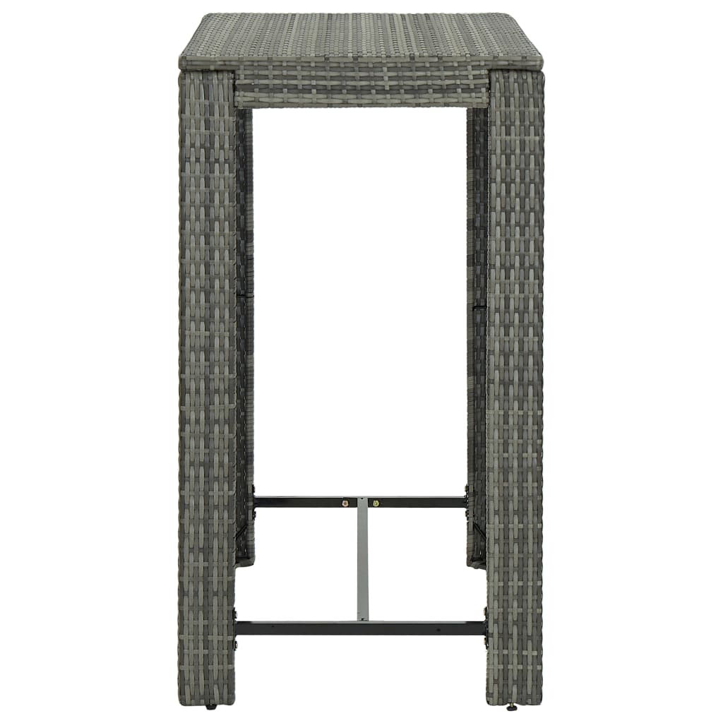 vidaXL Bar Table Outdoor Pub Table for Balcony Porch Garden Deck PE Rattan-35