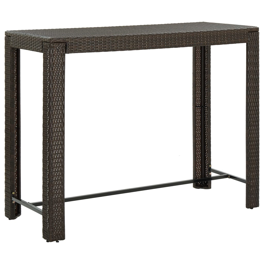 vidaXL Bar Table Outdoor Pub Table for Balcony Porch Garden Deck PE Rattan-39