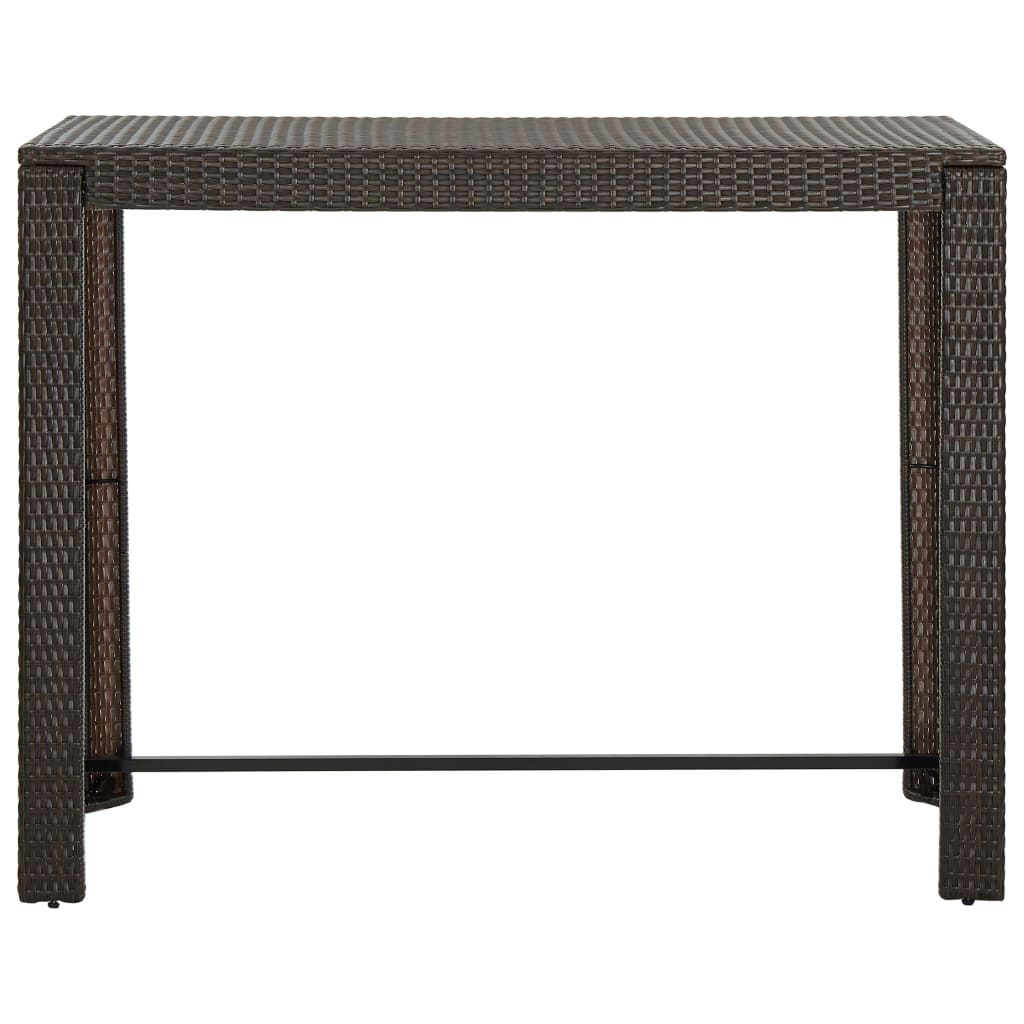 vidaXL Bar Table Outdoor Pub Table for Balcony Porch Garden Deck PE Rattan-43