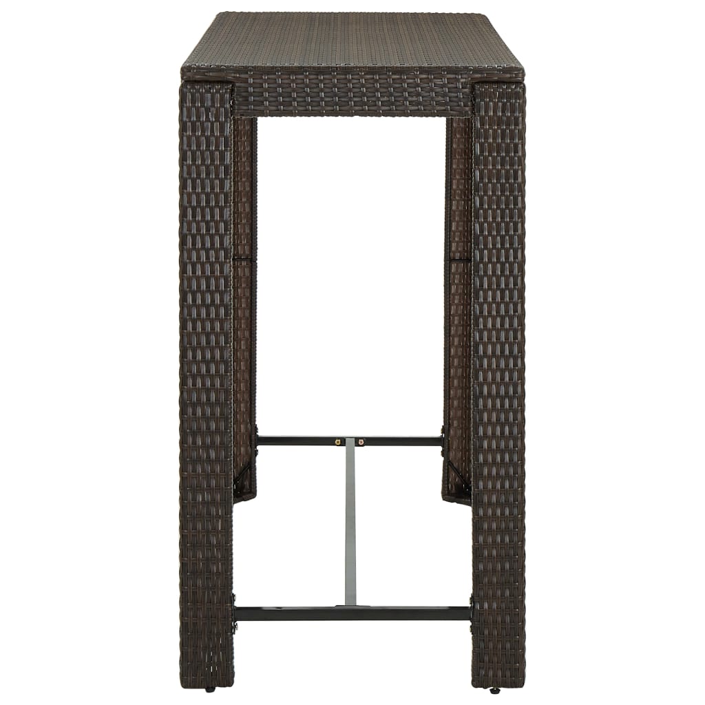 vidaXL Bar Table Outdoor Pub Table for Balcony Porch Garden Deck PE Rattan-0