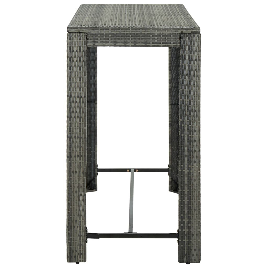 vidaXL Bar Table Outdoor Pub Table for Balcony Porch Garden Deck PE Rattan-30