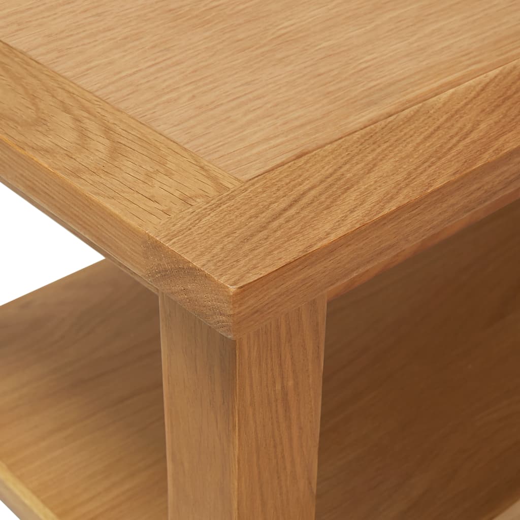vidaXL Coffee Table End Table with Storage Shelf Sofa Table Solid Wood Oak-11