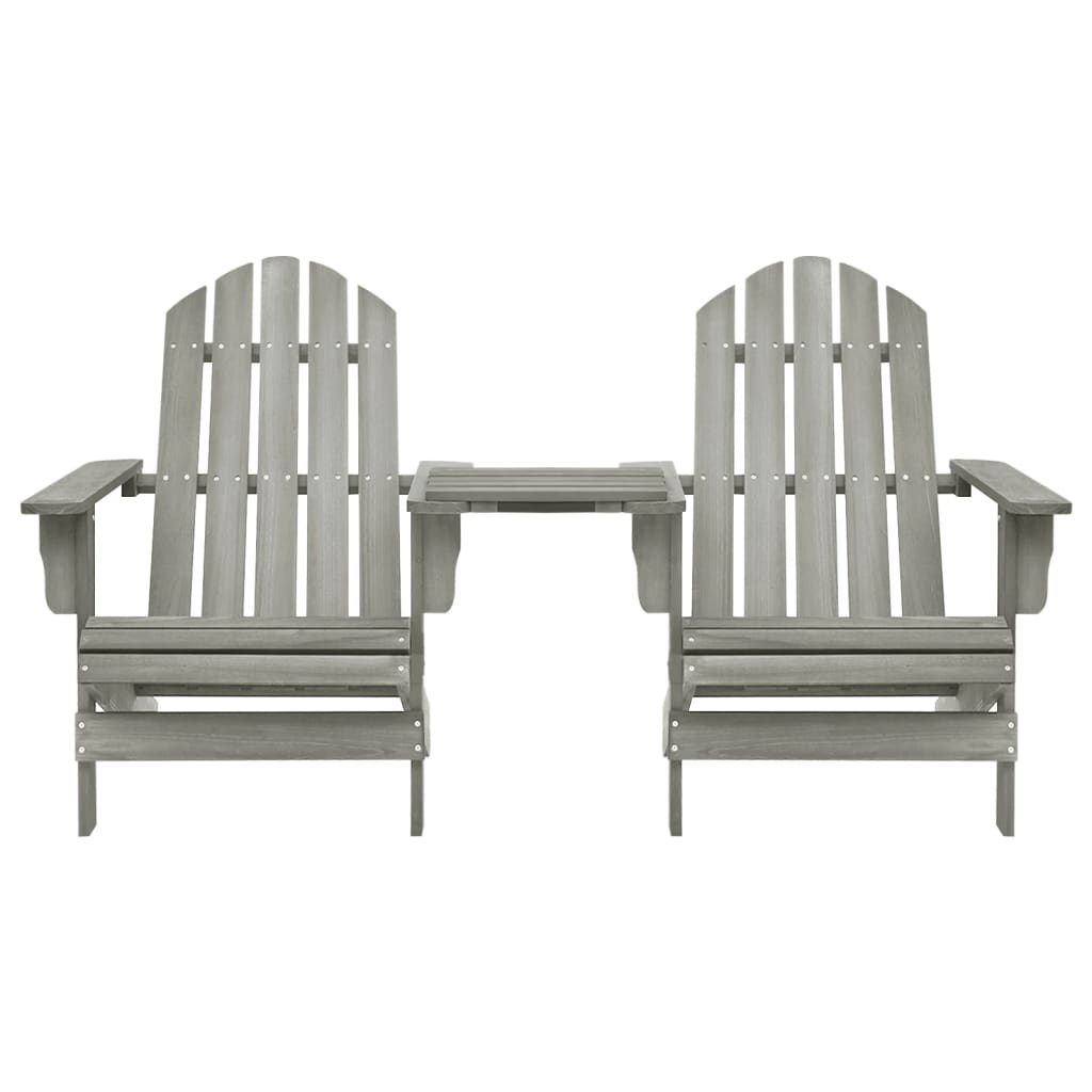 vidaXL Adirondack Chairs Patio Adirondack Chair with Tea Table Solid Wood Fir-24