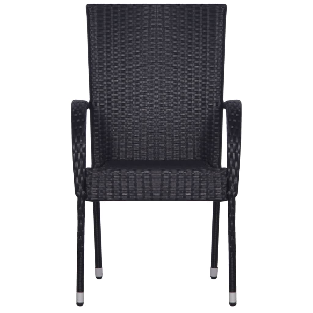 vidaXL Stackable Patio Chairs Outdoor Wicker Patio Dining Chair Poly Rattan-20