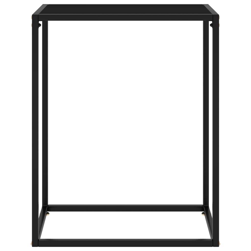 vidaXL Console Table Black 23.6"x13.8"x29.5" Tempered Glass-0