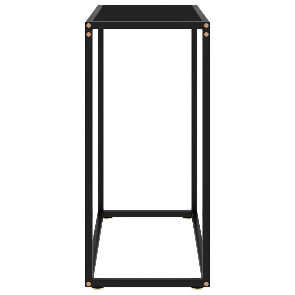 vidaXL Console Table Black 23.6"x13.8"x29.5" Tempered Glass-1