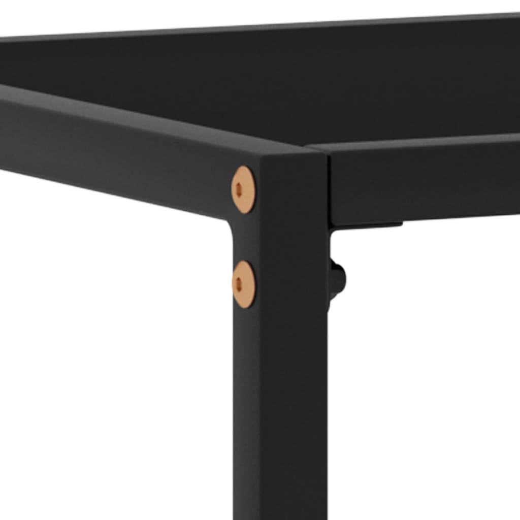 vidaXL Console Table Black 23.6"x13.8"x29.5" Tempered Glass-3