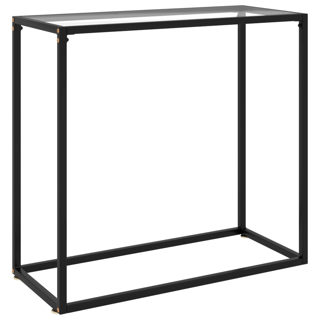vidaXL Console Table Transparent 31.5"x13.8"x29.5" Tempered Glass-0