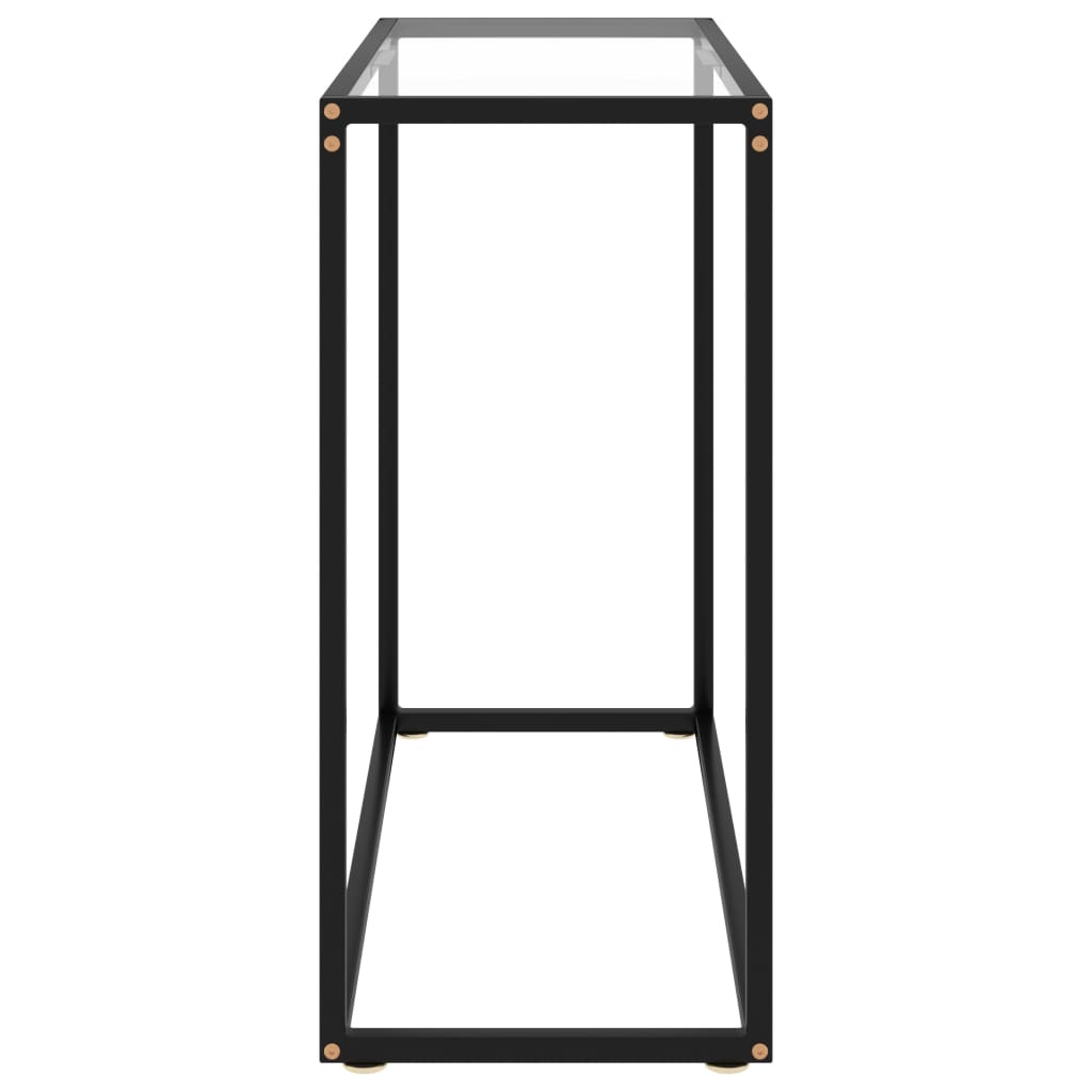 vidaXL Console Table Transparent 31.5"x13.8"x29.5" Tempered Glass-2