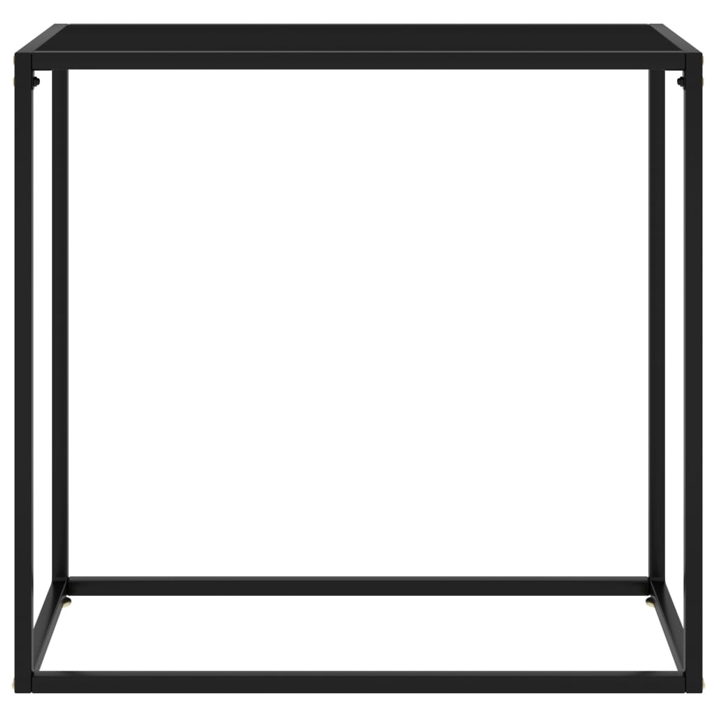 vidaXL Console Table Black 31.5"x13.8"x29.5" Tempered Glass-0
