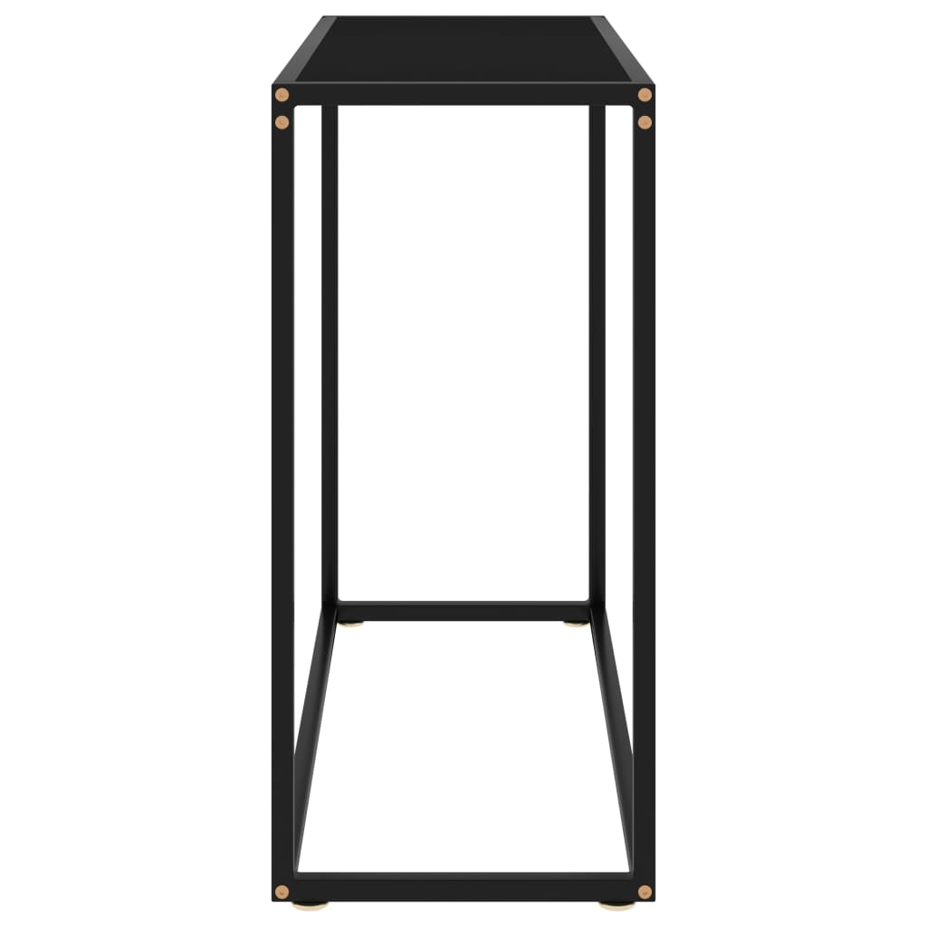 vidaXL Console Table Black 31.5"x13.8"x29.5" Tempered Glass-1