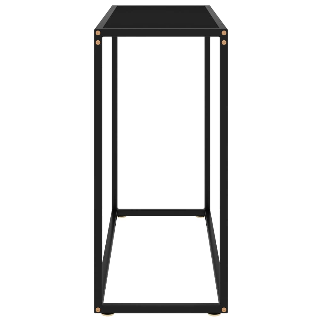 vidaXL Console Table Black 31.5"x13.8"x29.5" Tempered Glass-1