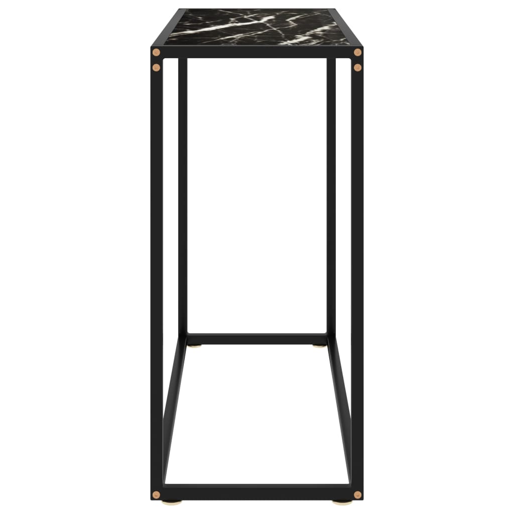 vidaXL Console Table Black 31.5"x13.8"x29.5" Tempered Glass-1