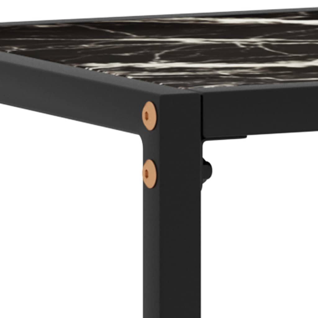 vidaXL Console Table Black 31.5"x13.8"x29.5" Tempered Glass-3