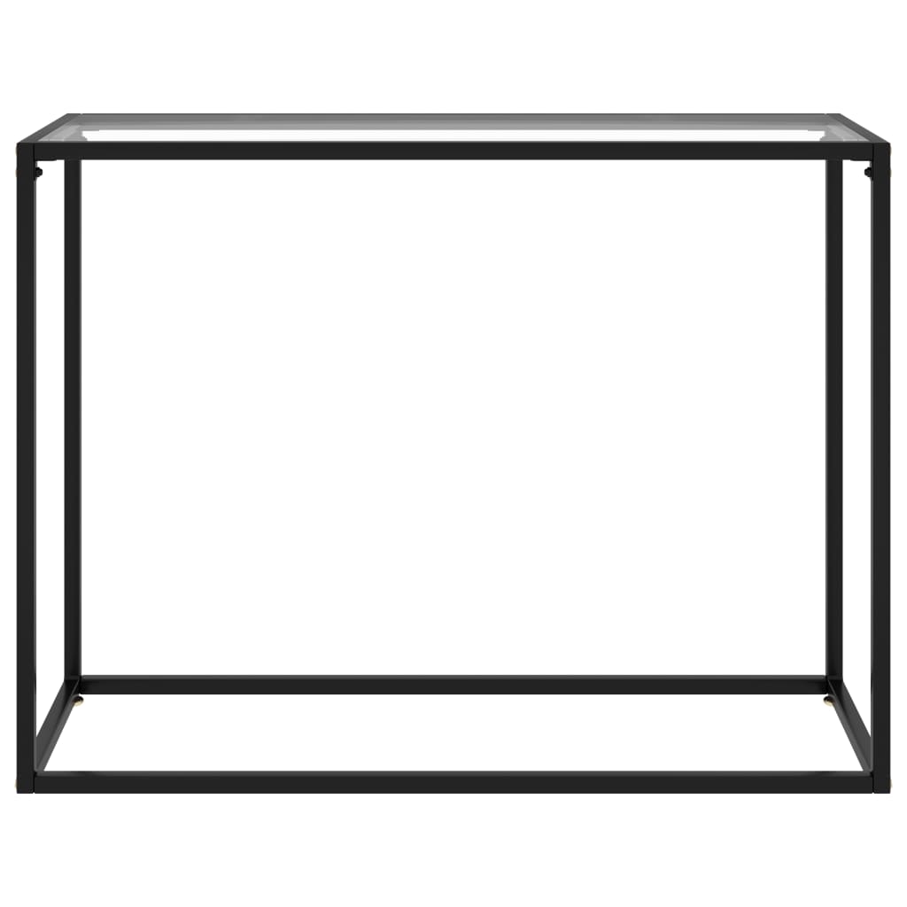 vidaXL Console Table Transparent 39.4"x13.8"x29.5" Tempered Glass-1