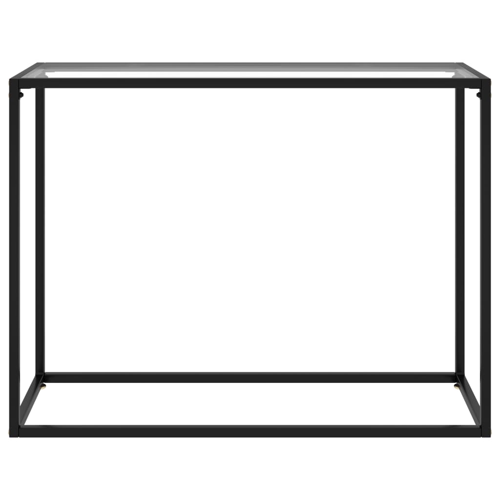 vidaXL Console Table Transparent 39.4"x13.8"x29.5" Tempered Glass-1