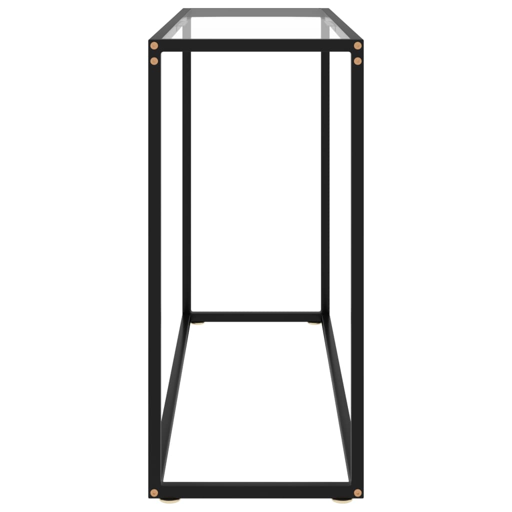 vidaXL Console Table Transparent 39.4"x13.8"x29.5" Tempered Glass-2