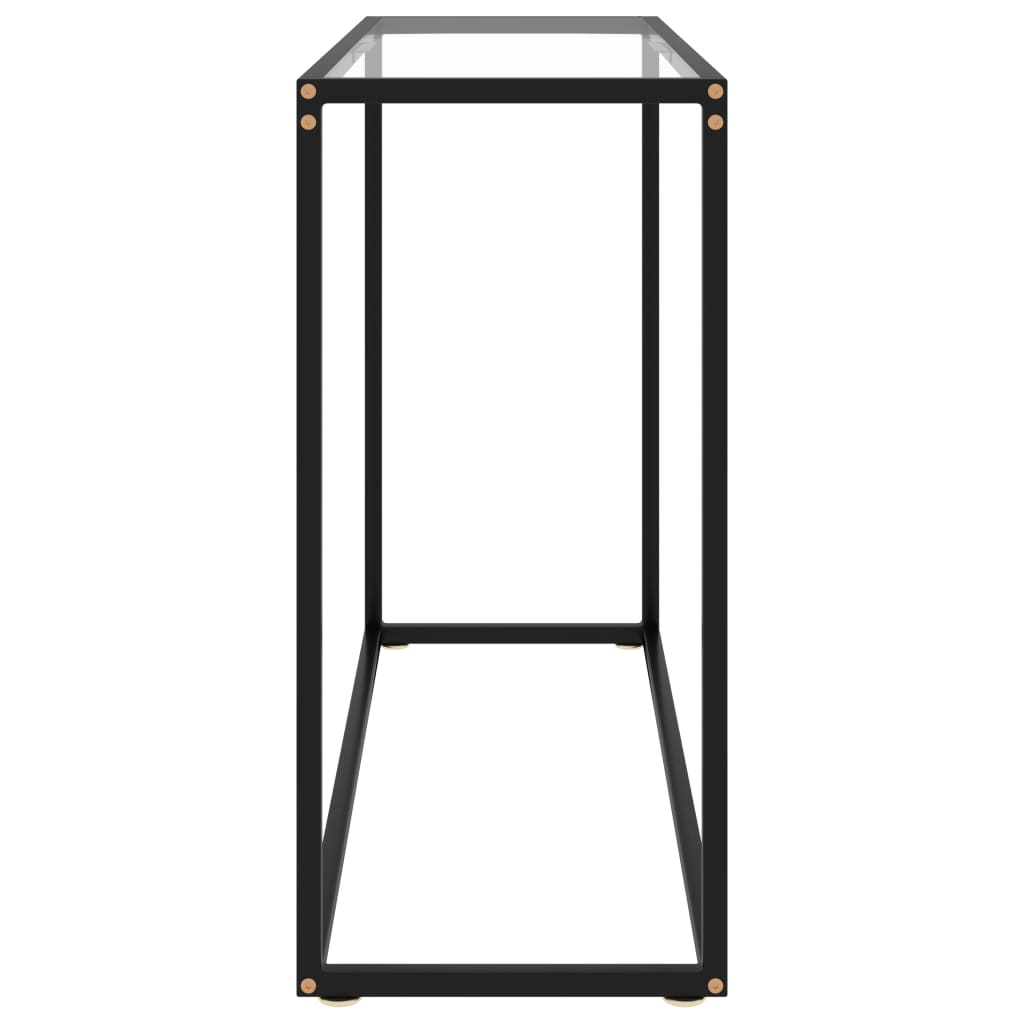 vidaXL Console Table Transparent 39.4"x13.8"x29.5" Tempered Glass-2