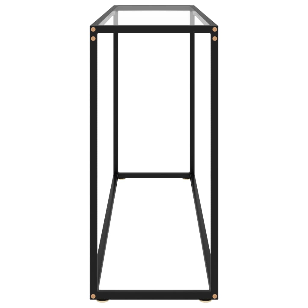 vidaXL Console Table Transparent 47.2"x13.8"x29.5" Tempered Glass-2