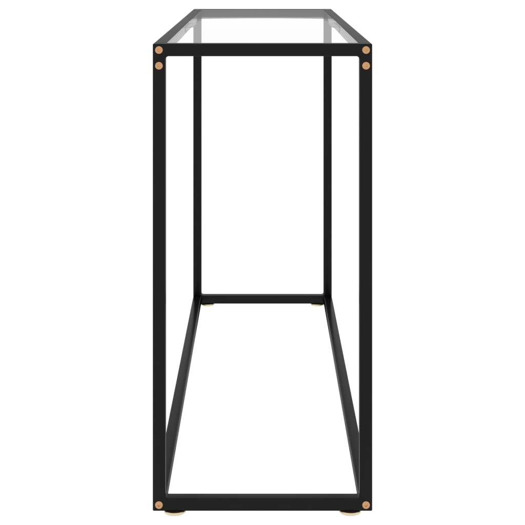 vidaXL Console Table Transparent 47.2"x13.8"x29.5" Tempered Glass-2