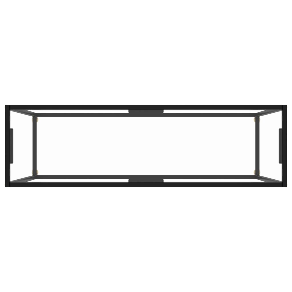 vidaXL Console Table Transparent 47.2"x13.8"x29.5" Tempered Glass-3