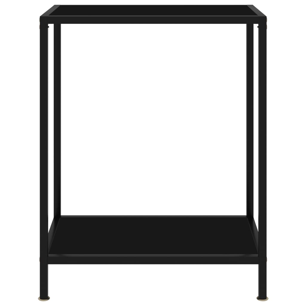 vidaXL Console Table Black 23.6"x13.8"x29.5" Tempered Glass-0