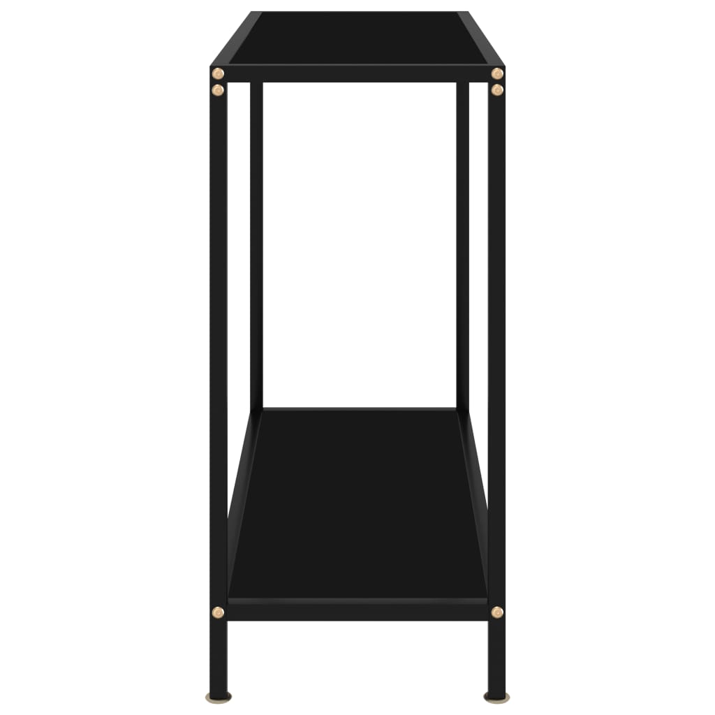 vidaXL Console Table Black 31.5"x13.8"x29.5" Tempered Glass-1