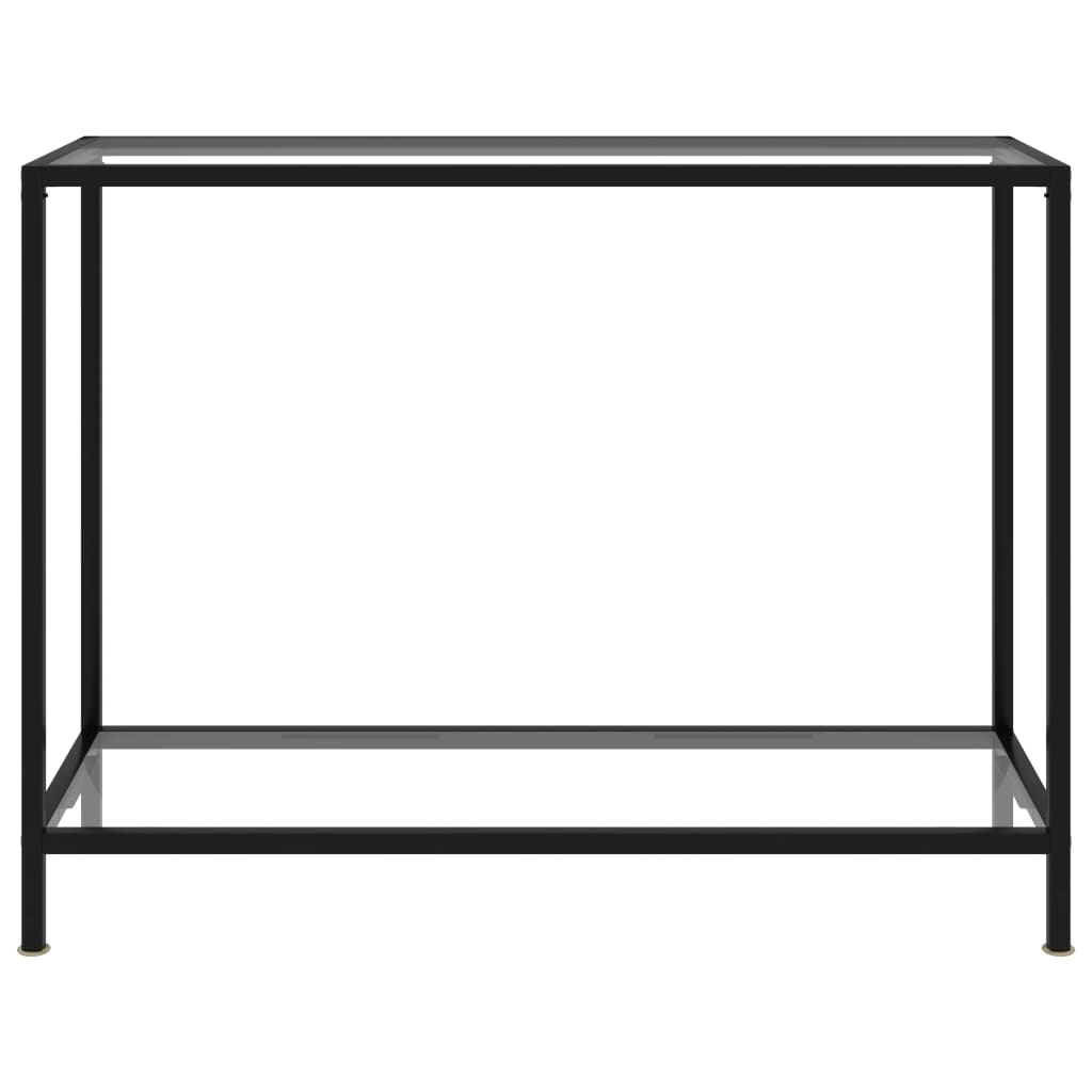 vidaXL Console Table Transparent 39.4"x13.8"x29.5" Tempered Glass-0