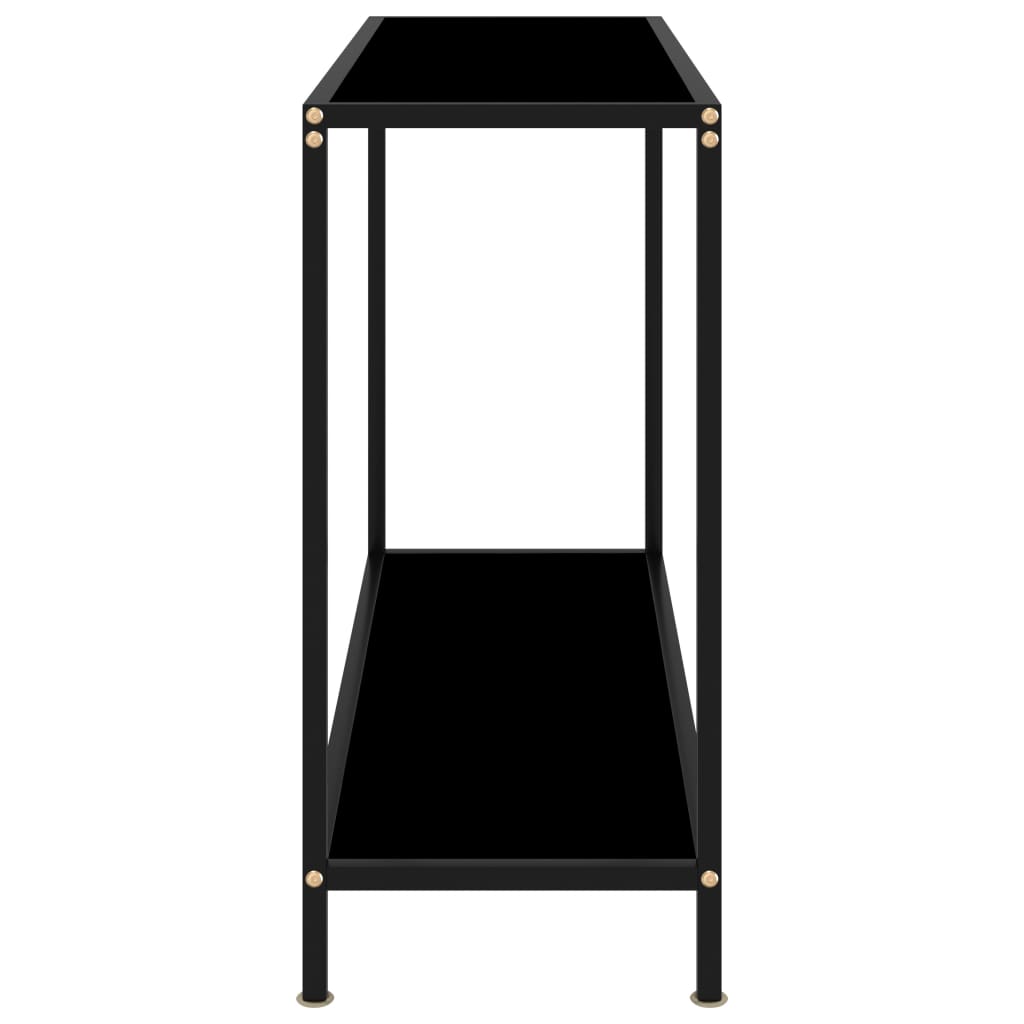 vidaXL Console Table Black 39.4"x13.8"x29.5" Tempered Glass-1