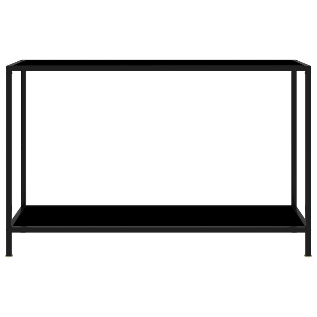 vidaXL Console Table Black 47.2"x13.8"x29.5" Tempered Glass-0