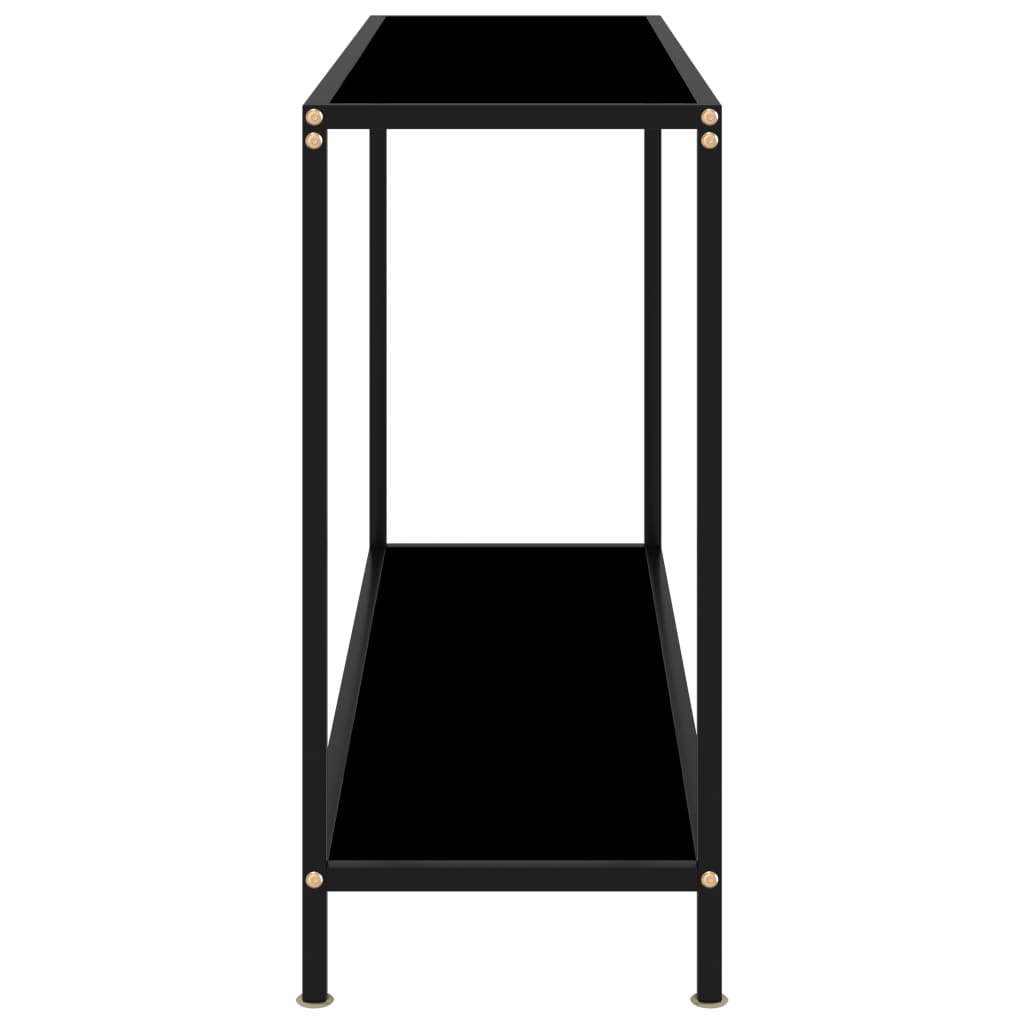 vidaXL Console Table Black 47.2"x13.8"x29.5" Tempered Glass-1