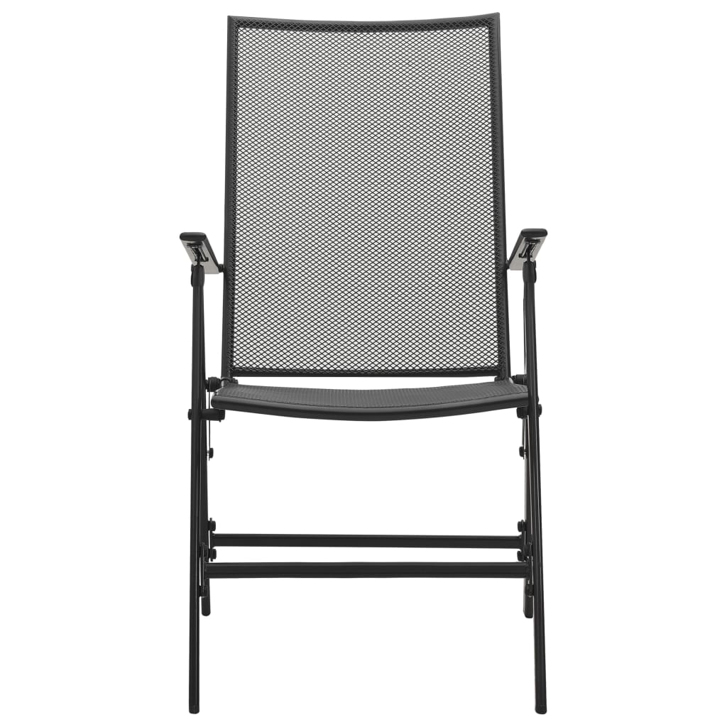 vidaXL Folding Mesh Chairs 4 pcs Steel Anthracite-2