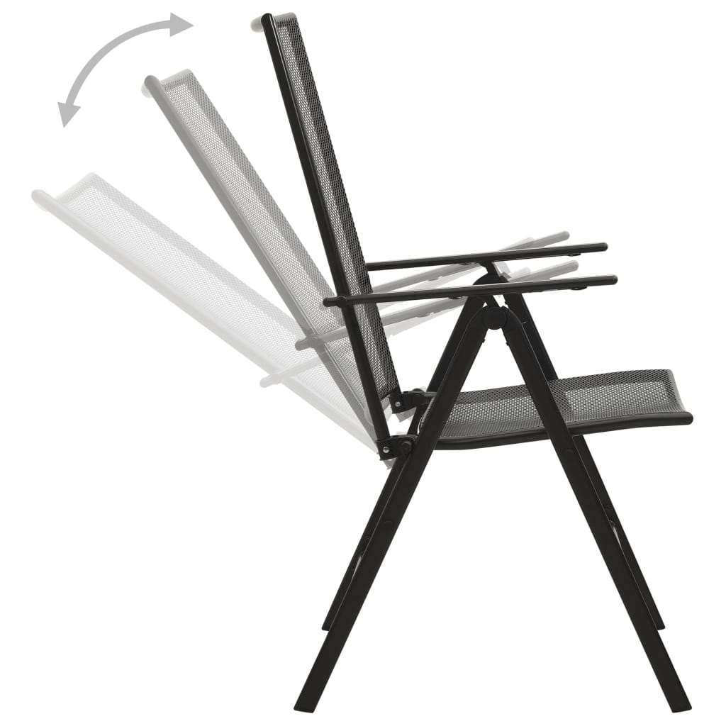 vidaXL Folding Mesh Chairs 4 pcs Steel Anthracite-3