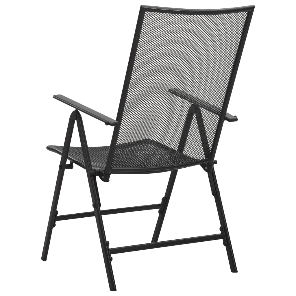 vidaXL Folding Mesh Chairs 4 pcs Steel Anthracite-4