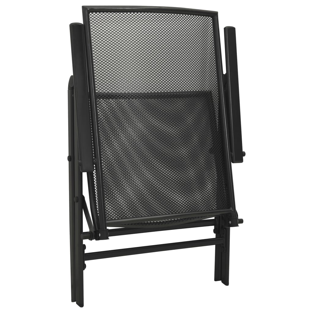 vidaXL Folding Mesh Chairs 4 pcs Steel Anthracite-5