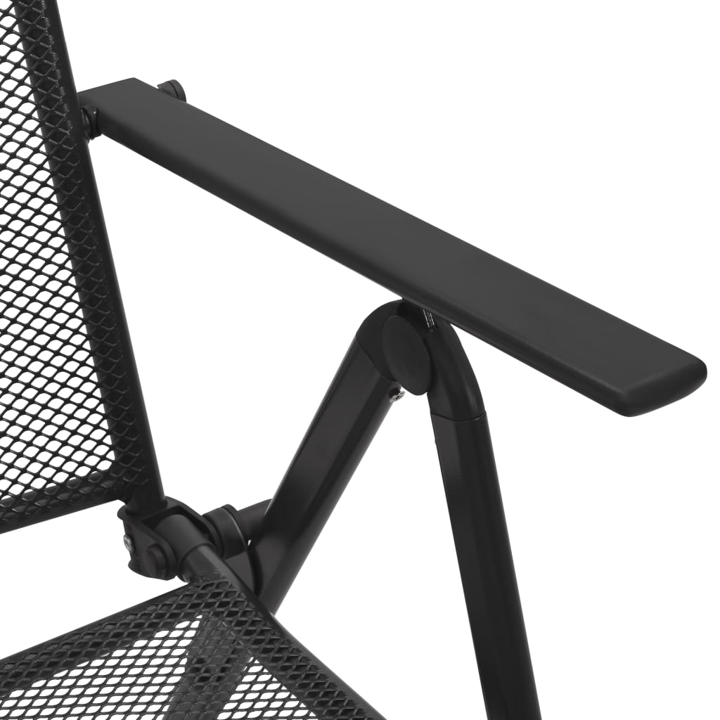 vidaXL Folding Mesh Chairs 4 pcs Steel Anthracite-6