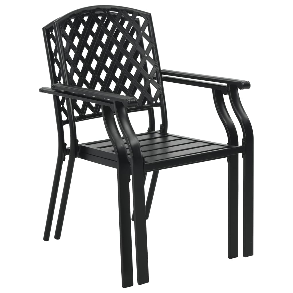 vidaXL Patio Chairs 4 pcs Mesh Design Steel Black-1