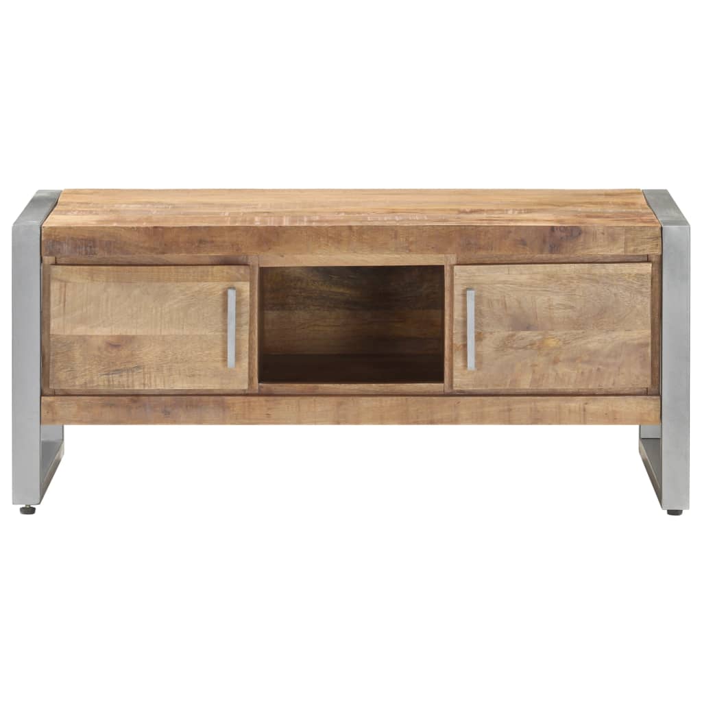 vidaXL Coffee Table 37.4"x19.7"x15.7" Rough Mango Wood-4