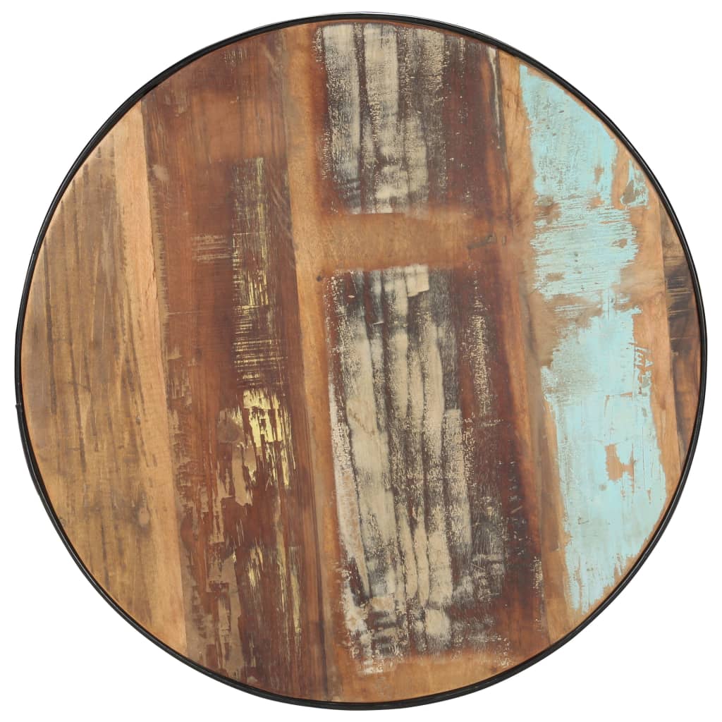 vidaXL Coffee Table Black 26.8"x26.8"x14.2" Solid Rough Mango Wood-20