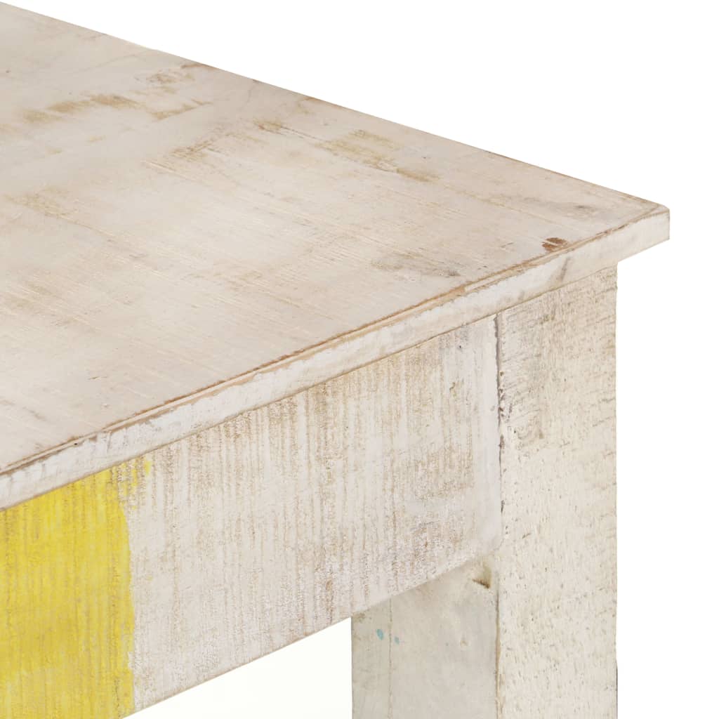 vidaXL Console Table White 45.3"x13.8"x30.3" Rough Mango Wood-2