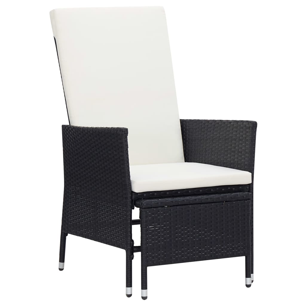 vidaXL Outdoor Recliner Chair Patio Lounge Chair with Cushions Poly Rattan-0