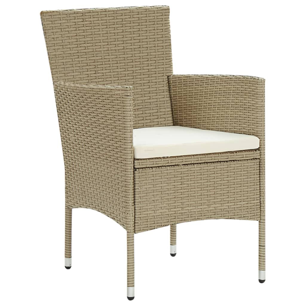 vidaXL Rattan Dining Chairs 2 Pcs Outdoor Wicker Dining Chair Poly Rattan-4