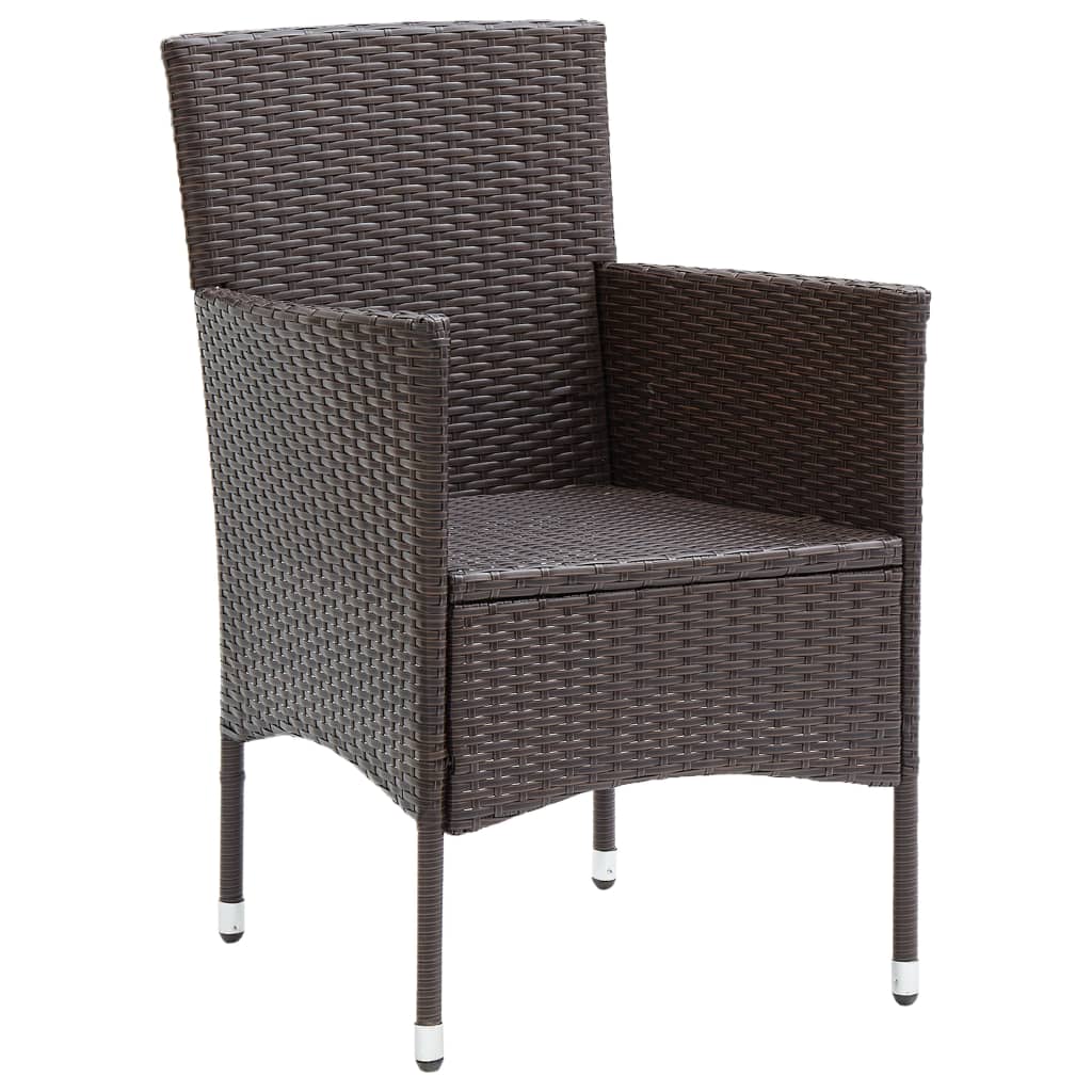 vidaXL Rattan Dining Chairs 2 Pcs Outdoor Wicker Dining Chair Poly Rattan-19